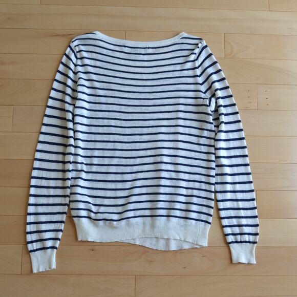 Ralph Lauren Striped Linen Blend Long Sleeve Shirt Tee Size Large - Picture 4 of 4